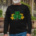 Buffalo Shamrock Plaid Irish Clovers Long Sleeve T-Shirt Gifts for Old Men