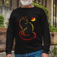Cat Leaf Fall Hello Autumn For Cute Kitten Long Sleeve T-Shirt Gifts for Old Men