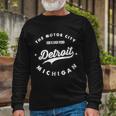 Classic Retro Vintage Detroit Michigan Motor City Long Sleeve T-Shirt Gifts for Old Men