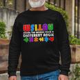 Colorful Autism Awareness Seeing The World From A Different Angle Tshirt Long Sleeve T-Shirt Gifts for Old Men