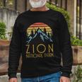 Cool Vintage Retro Zion National Park Utah Tshirt Long Sleeve T-Shirt Gifts for Old Men