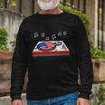 Cool Vinyl Record Us Flag 4Th Of July For Men Women Vinyl Turntable Long Sleeve T-Shirt Gifts for Old Men