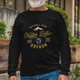 Crater Lake Oregon National Park Vintage Retro Outdoor Novelty Long Sleeve T-Shirt Gifts for Old Men