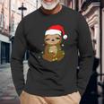 Cute Christmas Sloth Xmas Sloth With Santa Hat Men Women Long Sleeve T-Shirt T-shirt Graphic Print Gifts for Old Men