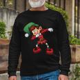 Dabbing Elf Cute Christmas Tshirt Long Sleeve T-Shirt Gifts for Old Men