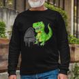 Dinosaur Piano Long Sleeve T-Shirt Gifts for Old Men
