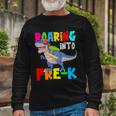 Dinosaur Roaring Into Prek Long Sleeve T-Shirt Gifts for Old Men