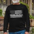 Distressed Defund The Media American Flag Tshirt Long Sleeve T-Shirt Gifts for Old Men