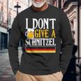 I Dont Give A Schnitzel German Beer Wurst Oktoberfest Men Women Long Sleeve T-Shirt T-shirt Graphic Print Gifts for Old Men