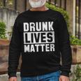 Drunk Lives Matter Vintage Irish Clover Tshirt Long Sleeve T-Shirt Gifts for Old Men