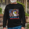 Eagle Mullet 4Th Of July Usa American Flag Merica V12 Long Sleeve T-Shirt Gifts for Old Men