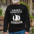 Easily Distracted By Penguins Gentoo Adelie Penguin Lovers Long Sleeve T-Shirt Gifts for Old Men