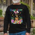 Easter Bunny German Shepherd Dog With Easter Eggs Basket Long Sleeve T-Shirt Gifts for Old Men