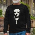 Edgar Allan Poe Writer Face Portrait Long Sleeve T-Shirt Gifts for Old Men