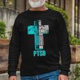 Fighting Ptsd Awareness Cross Long Sleeve T-Shirt Gifts for Old Men