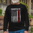 Firefighter Red Line Promoted To Daddy 2022 Firefighter Dad Long Sleeve T-Shirt Gifts for Old Men