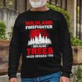 Firefighter Wildland Firefighter Hero Rescue Wildland Firefighting V2 Long Sleeve T-Shirt Gifts for Old Men