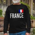 France Team Flag Logo Long Sleeve T-Shirt Gifts for Old Men