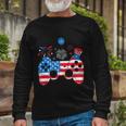 Gamer Video Gaming 4Th Of July Men Boys American Flag Long Sleeve T-Shirt Gifts for Old Men