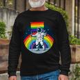 Gay Pride Astronaut Lgbt Moon Landing Long Sleeve T-Shirt Gifts for Old Men