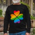Gay Pride Flag Shamrock Lgbt St Patricks Day Parade Long Sleeve T-Shirt Gifts for Old Men