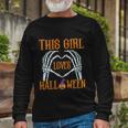 This Girl Loves Halloween Pumpkin Witch Hat Halloween Quote Long Sleeve T-Shirt Gifts for Old Men