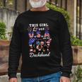 This Girl Loves Usa And Her Dog 4Th Of July Dachshund Dog Long Sleeve T-Shirt Gifts for Old Men