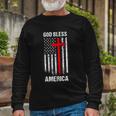 God Bless America Fourth Of July Christian Patriot Usa Flag Long Sleeve T-Shirt Gifts for Old Men
