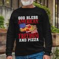 God Bless American Freedom And Pizza Plus Size Shirt For Men Women And Long Sleeve T-Shirt Gifts for Old Men