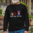 Happy Peace Love 4Th Of July Sublimation Long Sleeve T-Shirt Gifts for Old Men