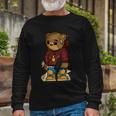 Hip Hop Teddy Bear With Gun Get Money Rap Music Lover Long Sleeve T-Shirt Gifts for Old Men