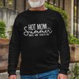 Hot Mom Summer Snacks Wine Sunshine Vacation Long Sleeve T-Shirt Gifts for Old Men