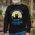 Its Fine Im Fine Everything Is Fine Shark Cat Tshirt Long Sleeve T-Shirt Gifts for Old Men
