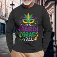 Its Mardi Gras Yall Mardi Gras Party Mask Costume Men Women Long Sleeve T-Shirt T-shirt Graphic Print Gifts for Old Men