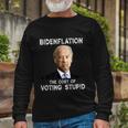 Joe Biden Bidenflation The Cost Of Voting Stupid Long Sleeve T-Shirt Gifts for Old Men