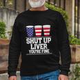 July 4Th Beer Cups American Flag Long Sleeve T-Shirt Gifts for Old Men