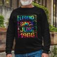 June 56 Years Old Since 1966 56Th Birthday Tie Dye Long Sleeve T-Shirt Gifts for Old Men