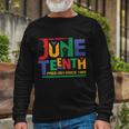 Juneteenth Free-Ish Since 1865 African Color Long Sleeve T-Shirt Gifts for Old Men