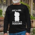 Just A Girl Who Loves Penguins Gentoo Adelie Penguin Lovers Long Sleeve T-Shirt Gifts for Old Men