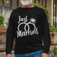 Just Married Ring Logo Long Sleeve T-Shirt Gifts for Old Men