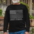 Just Stand Grey Style Flag Tshirt Long Sleeve T-Shirt Gifts for Old Men