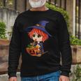 Kawaii Japanese Anime Witch Halloween Ramen Food Lovers V2 Long Sleeve T-Shirt Gifts for Old Men