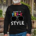 Kickin It Prek Sunglass Style Back To School Long Sleeve T-Shirt Gifts for Old Men