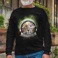 King Of The Universe Lion Space Astronaut Helmet Long Sleeve T-Shirt Gifts for Old Men