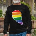 Left Half Of Heart Lgbt Gay Pride Lesbian Bisexual Ally Quote Long Sleeve T-Shirt Gifts for Old Men