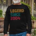Legend Since 2004 18 Years Old Retro Born 2004 18Th Birthday Long Sleeve T-Shirt Gifts for Old Men