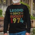 Legend Since August 1974 Vintage 48 Years Old 48Th Birthday Long Sleeve T-Shirt Gifts for Old Men