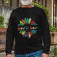 Lgbt Rainbow Sunflower Love Is Love Pride Month Long Sleeve T-Shirt Gifts for Old Men