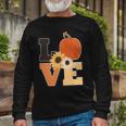 Love Autumn Floral Pumpkin Fall Season Long Sleeve T-Shirt Gifts for Old Men