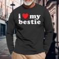 I Love My Bestie Best Friend Bff Cute Matching Friends Heart Men Women Long Sleeve T-Shirt T-shirt Graphic Print Gifts for Old Men